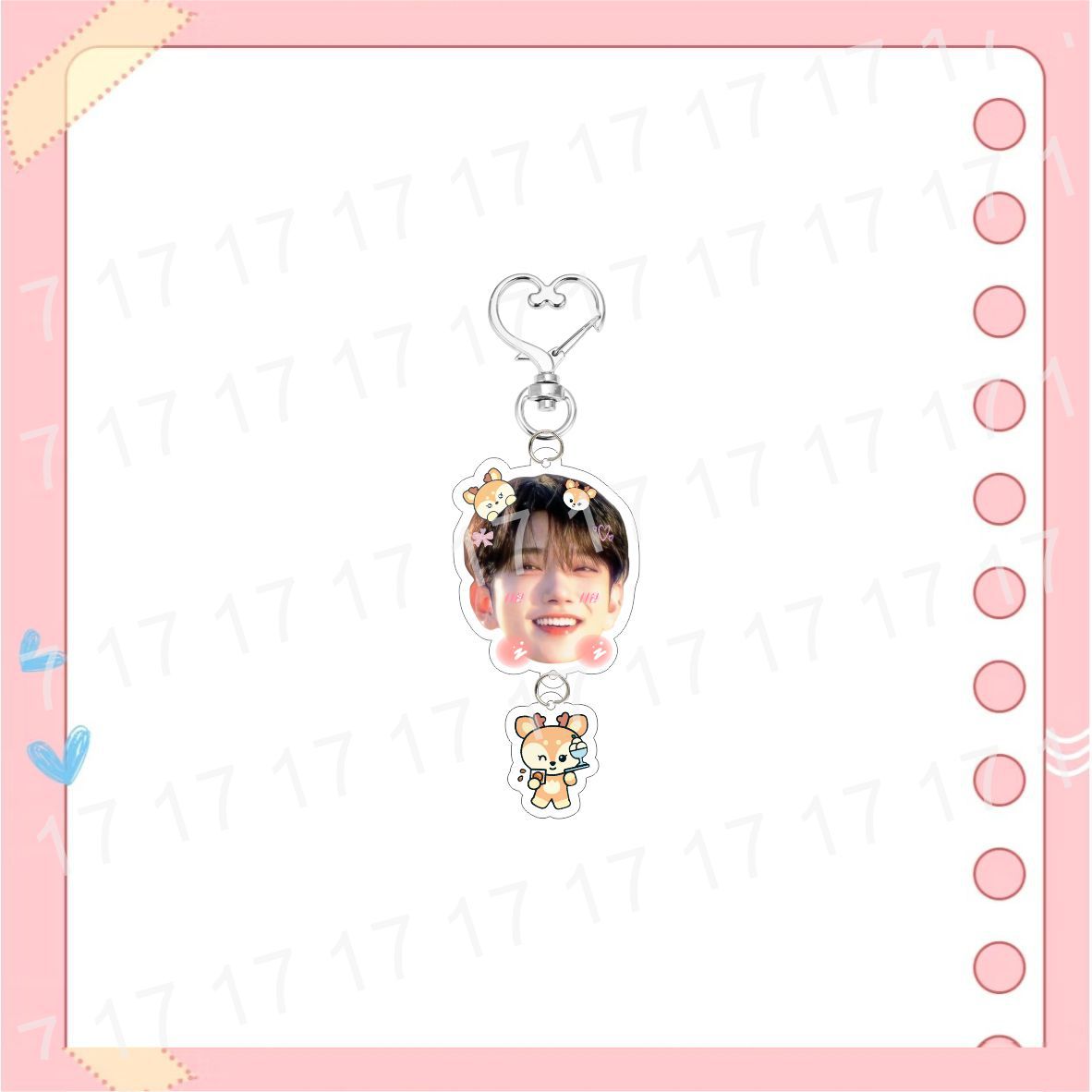 Custom Keychain Big Head Cartoon Acrylic Heart-Shaped Keychain Bag Pendant Accessories Celebrity Merchandise