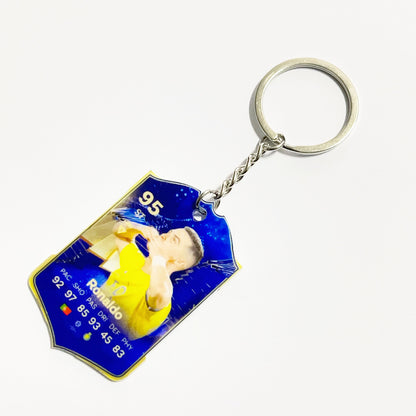 Football Player Scorecard Acrylic Keychain | UV Printed Sports Fan Collectible