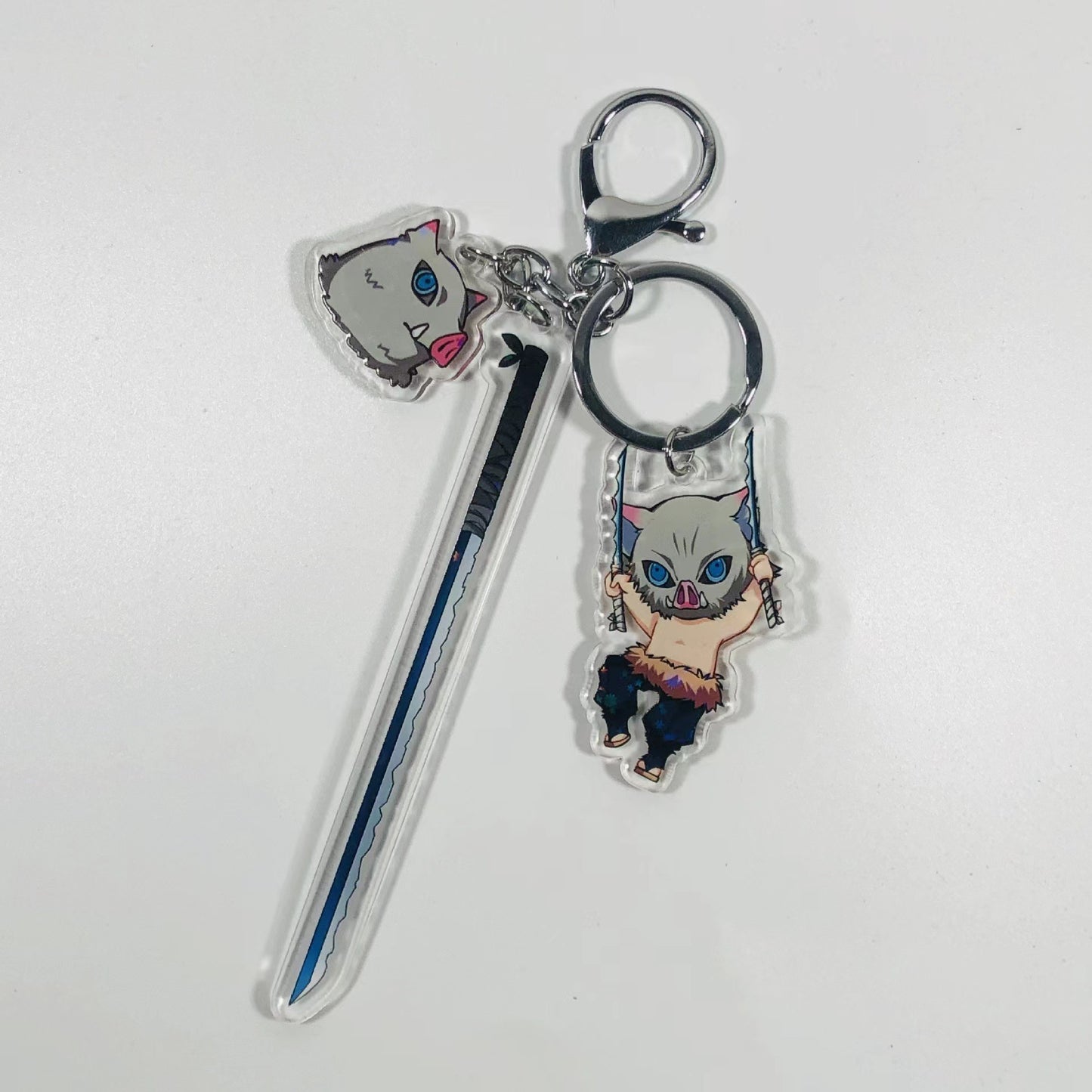Demon Slayer Acrylic Keychain with Sword  Tanjiro Kamado, Zenitsu Agatsuma, Nezuko Kamado Anime Keyring Pendant