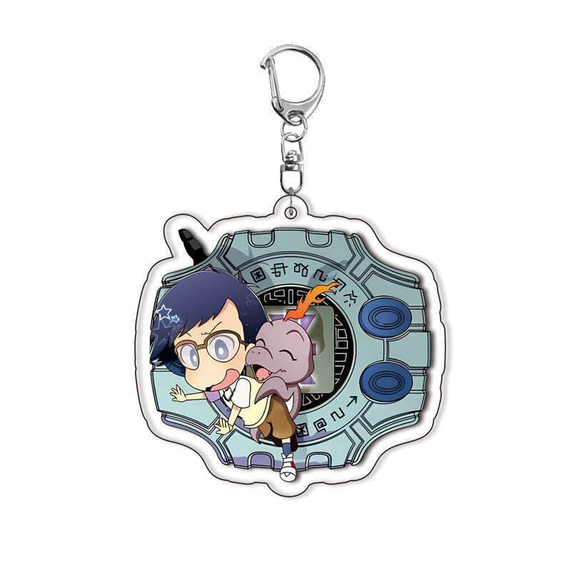 Digimon Keyring: Anime Merchandise, Backpack Charm, Double-Sided Acrylic Keyring