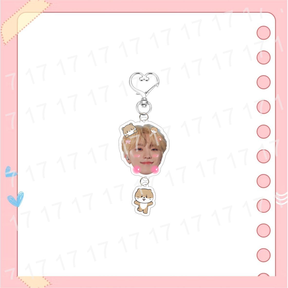 Custom Keychain Big Head Cartoon Acrylic Heart-Shaped Keychain Bag Pendant Accessories Celebrity Merchandise