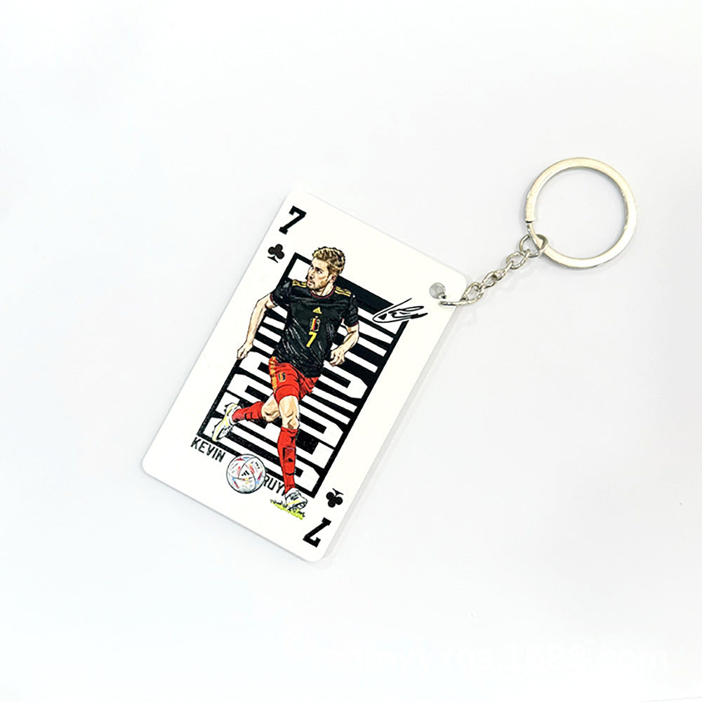 Basketball Player Card Acrylic Keychain | Cartoon Sports Collectible Keyring