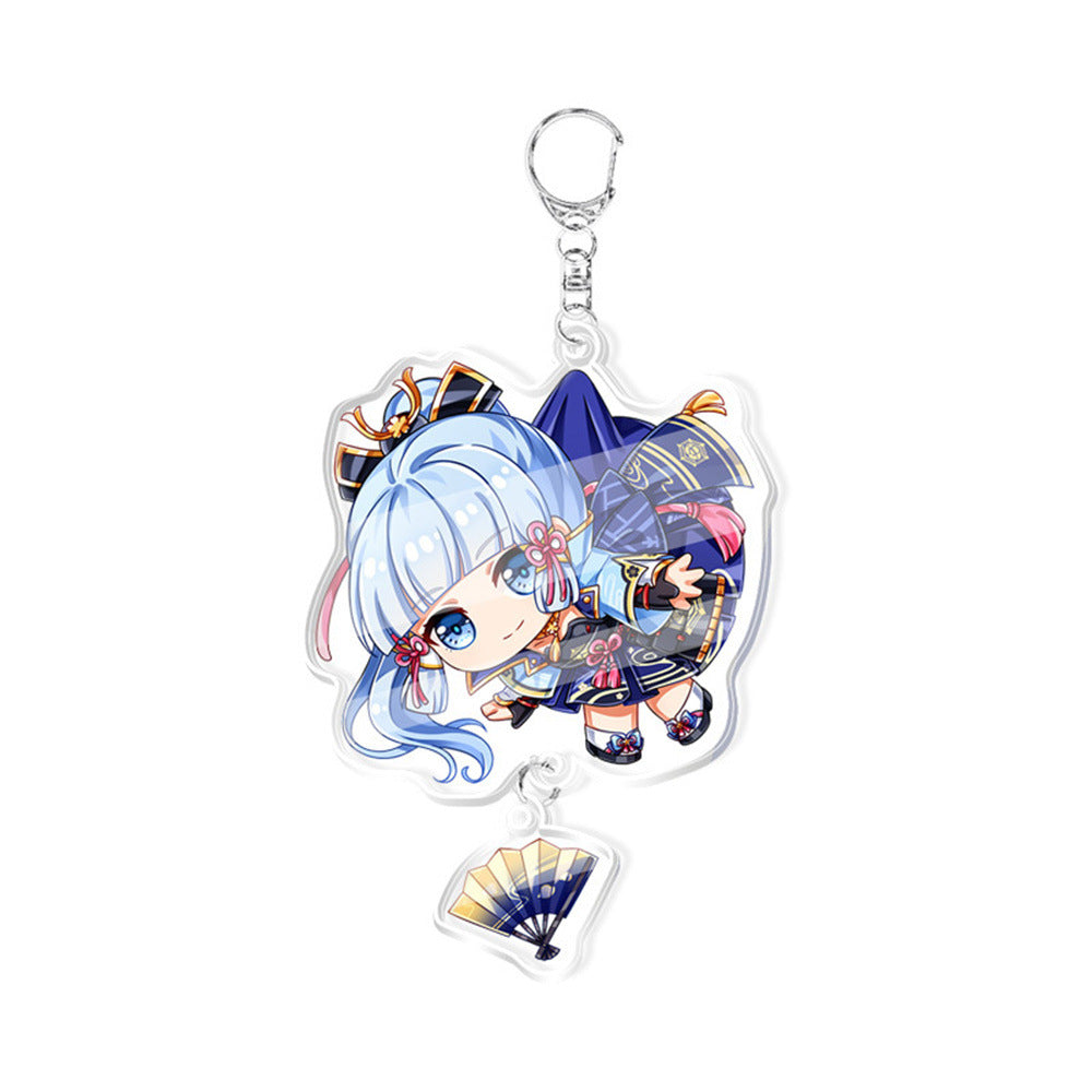 Custom Keychain UV Printed Genshin Cosplay Fan Gift Transparent Holographic Acrylic Keychain