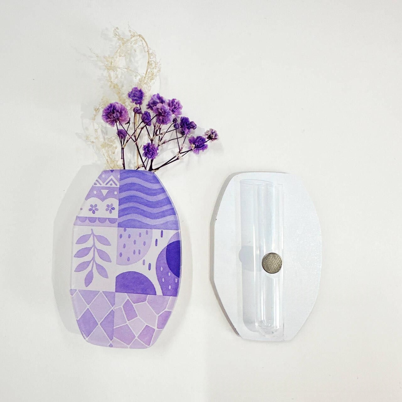 Custom Acrylic Vase Shaped Fridge Magnet Epoxy Coated Artistic Home Decor Magnetic Refrigerator Sticker