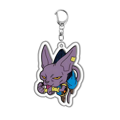 Dragon Ball Acrylic Keychain – Goku, Vegeta, Beerus, Android 18 Super Saiyan Anime Keyring Pendant