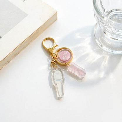 Custom Kpop Style Acrylic Light Keychain  Cartoon Photo Pendant for Gifts Souvenirs Fans