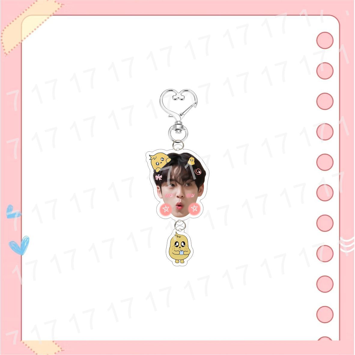 Custom Keychain Big Head Cartoon Acrylic Heart-Shaped Keychain Bag Pendant Accessories Celebrity Merchandise