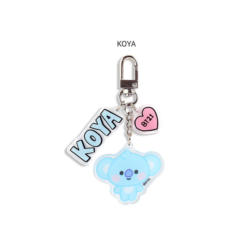 Kpop Idol Custom BTS Acrylic Keychain Cartoon Idol Style Charm Pendant for Gifts Souvenirs Fans