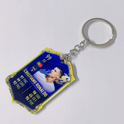 Football Player Scorecard Acrylic Keychain | UV Printed Sports Fan Collectible