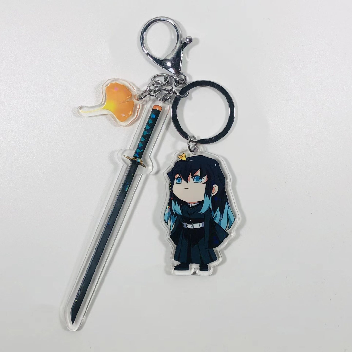 Demon Slayer Acrylic Keychain with Sword  Tanjiro Kamado, Zenitsu Agatsuma, Nezuko Kamado Anime Keyring Pendant