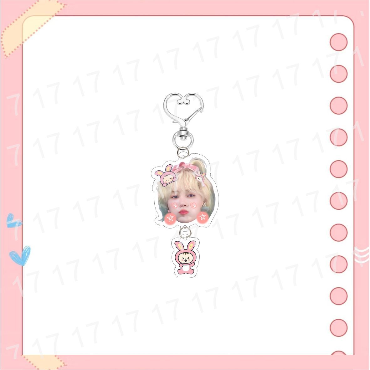 Custom Keychain Big Head Cartoon Acrylic Heart-Shaped Keychain Bag Pendant Accessories Celebrity Merchandise