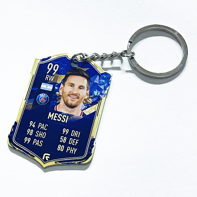 Football Player Scorecard Acrylic Keychain | UV Printed Sports Fan Collectible