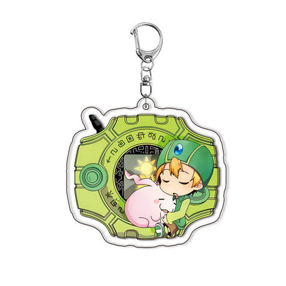 Digimon Keyring: Anime Merchandise, Backpack Charm, Double-Sided Acrylic Keyring