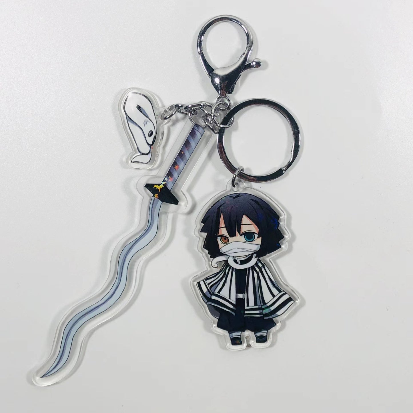 Demon Slayer Acrylic Keychain with Sword  Tanjiro Kamado, Zenitsu Agatsuma, Nezuko Kamado Anime Keyring Pendant
