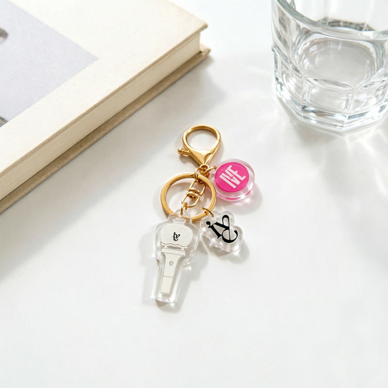 Custom Kpop Style Acrylic Light Keychain  Cartoon Photo Pendant for Gifts Souvenirs Fans