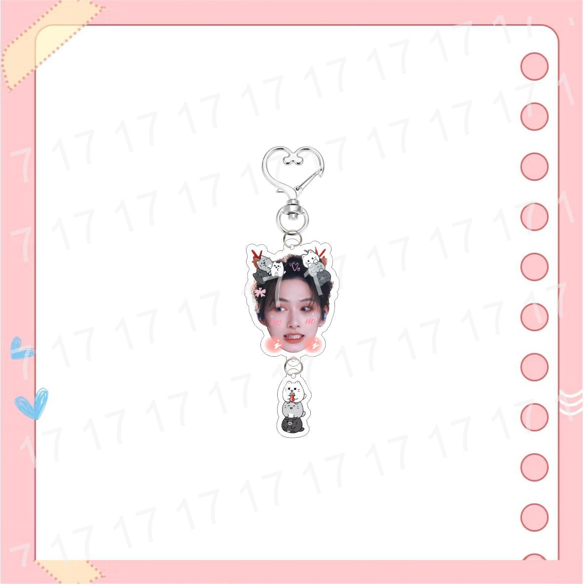 Custom Keychain Big Head Cartoon Acrylic Heart-Shaped Keychain Bag Pendant Accessories Celebrity Merchandise