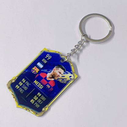 Football Player Scorecard Acrylic Keychain | UV Printed Sports Fan Collectible