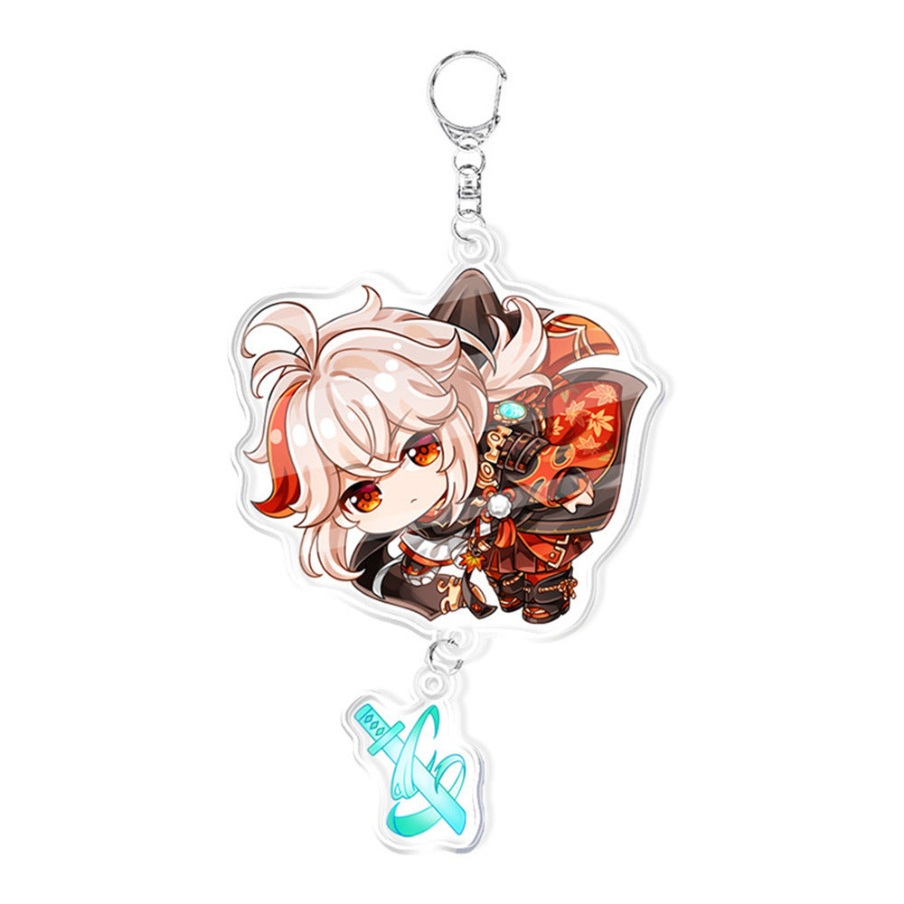 Custom Keychain UV Printed Genshin Cosplay Fan Gift Transparent Holographic Acrylic Keychain
