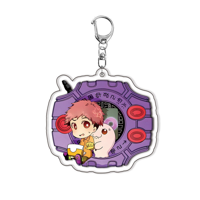 Digimon Keyring: Anime Merchandise, Backpack Charm, Double-Sided Acrylic Keyring