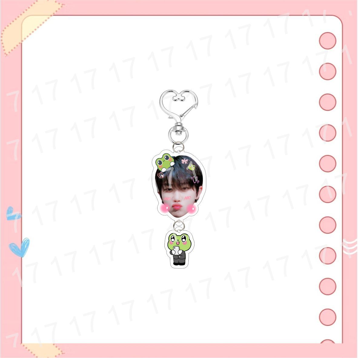Custom Keychain Big Head Cartoon Acrylic Heart-Shaped Keychain Bag Pendant Accessories Celebrity Merchandise