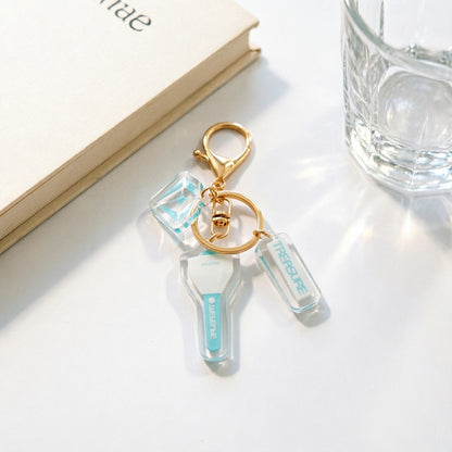 Custom Kpop Style Acrylic Light Keychain  Cartoon Photo Pendant for Gifts Souvenirs Fans