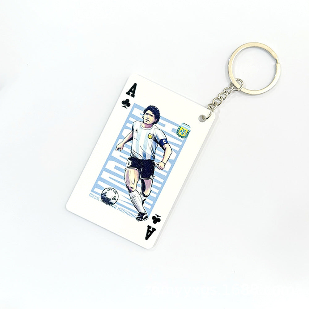 Basketball Player Card Acrylic Keychain | Cartoon Sports Collectible Keyring