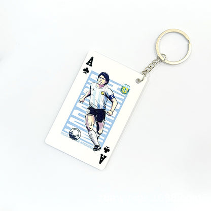 Basketball Player Card Acrylic Keychain | Cartoon Sports Collectible Keyring
