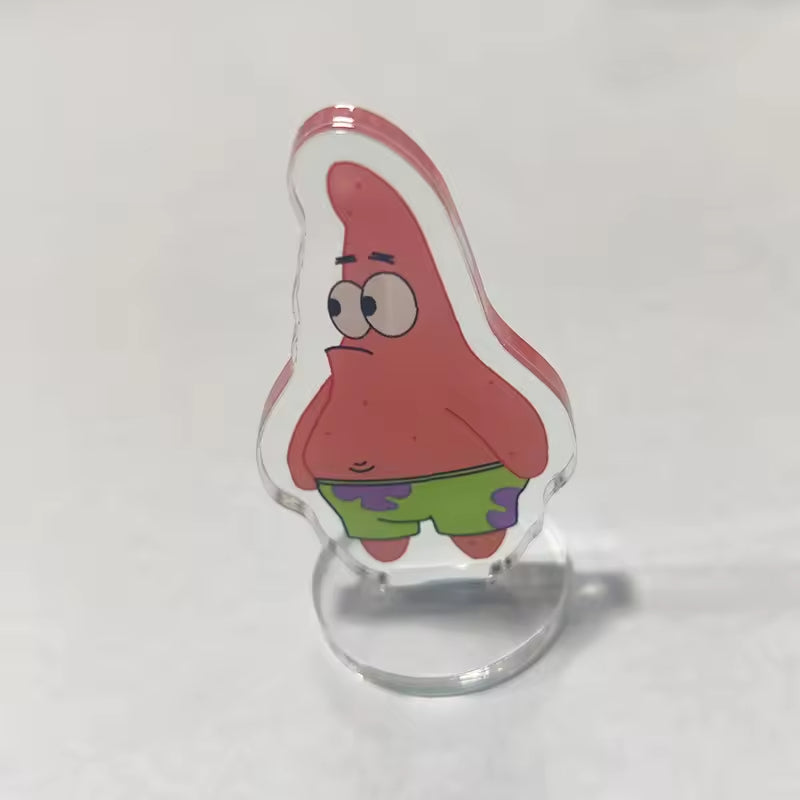 Cartoon SpongeBob Acrylic Standee Two Dimensional Funny Decoration Custom  Patrick with Woven Rope Lanyard