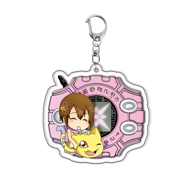 Digimon Keyring: Anime Merchandise, Backpack Charm, Double-Sided Acrylic Keyring