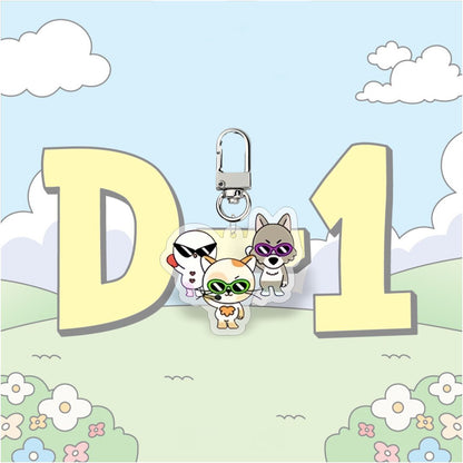 KPOP Idol BOYNEXTDOOR Cute Cartoon Digital Photo Acrylic Keychain UV Printing Waterproof Charm Pendant