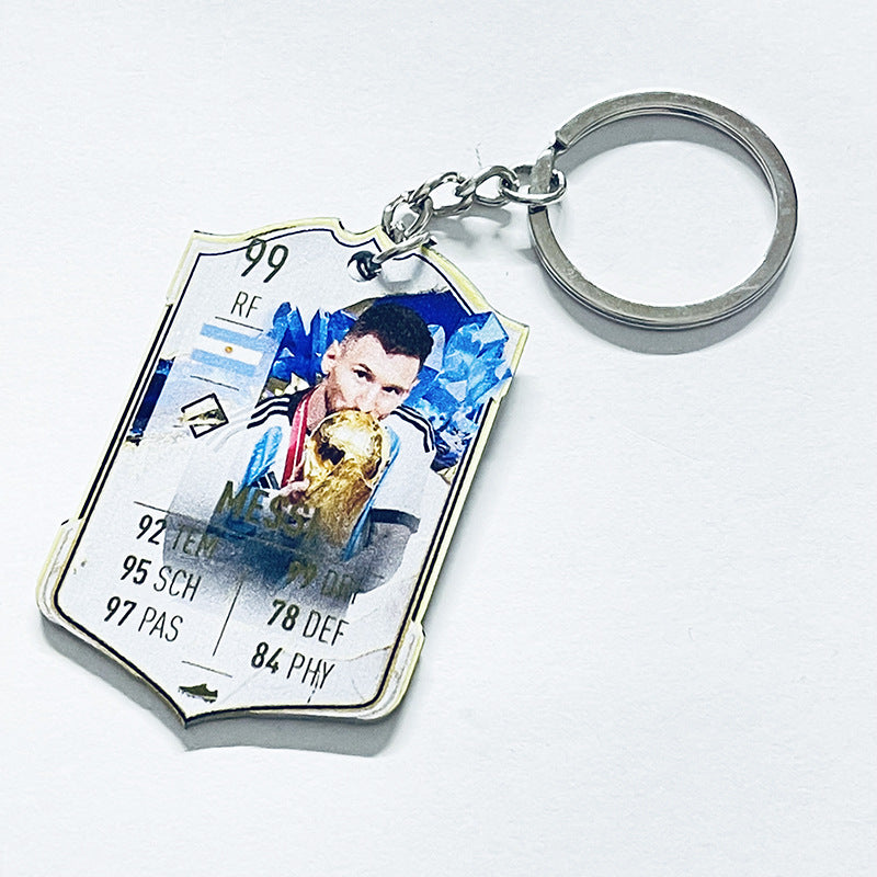 Football Player Scorecard Acrylic Keychain | UV Printed Sports Fan Collectible