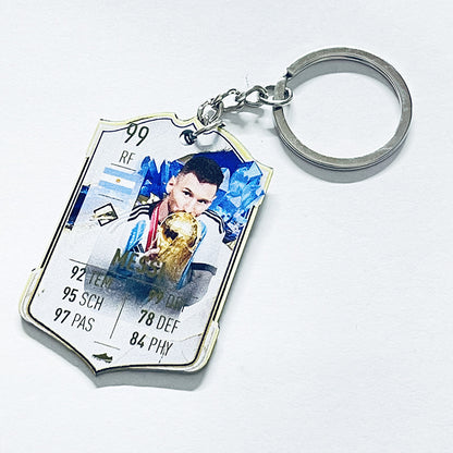 Football Player Scorecard Acrylic Keychain | UV Printed Sports Fan Collectible