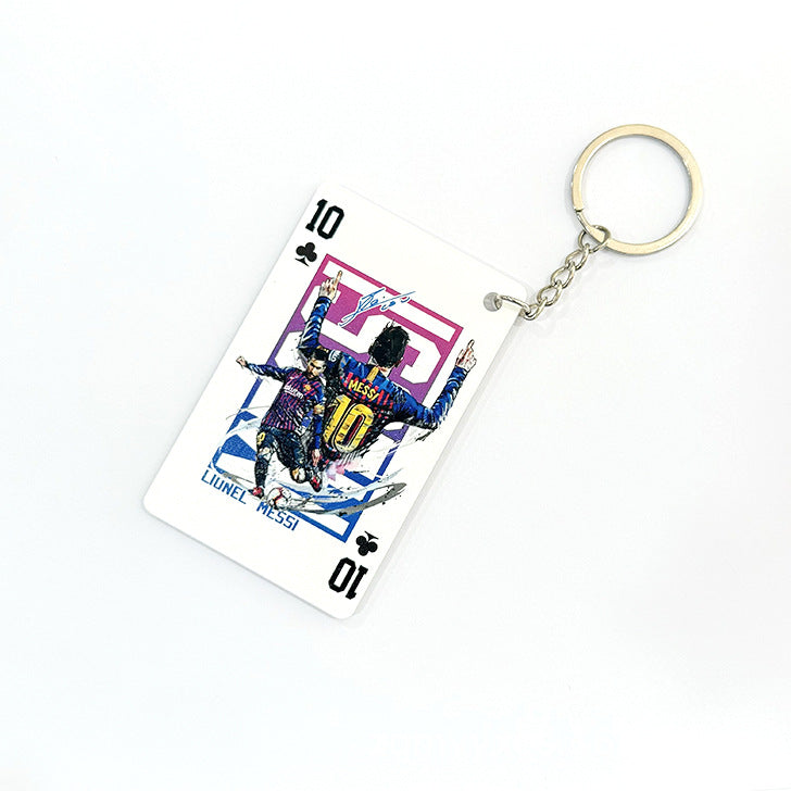 Basketball Player Card Acrylic Keychain | Cartoon Sports Collectible Keyring
