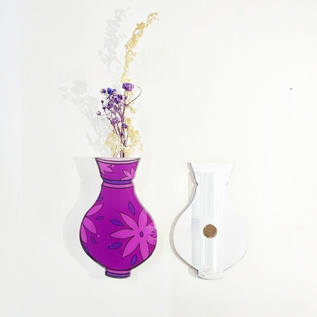 Custom Acrylic Vase Shaped Fridge Magnet Epoxy Coated Artistic Home Decor Magnetic Refrigerator Sticker