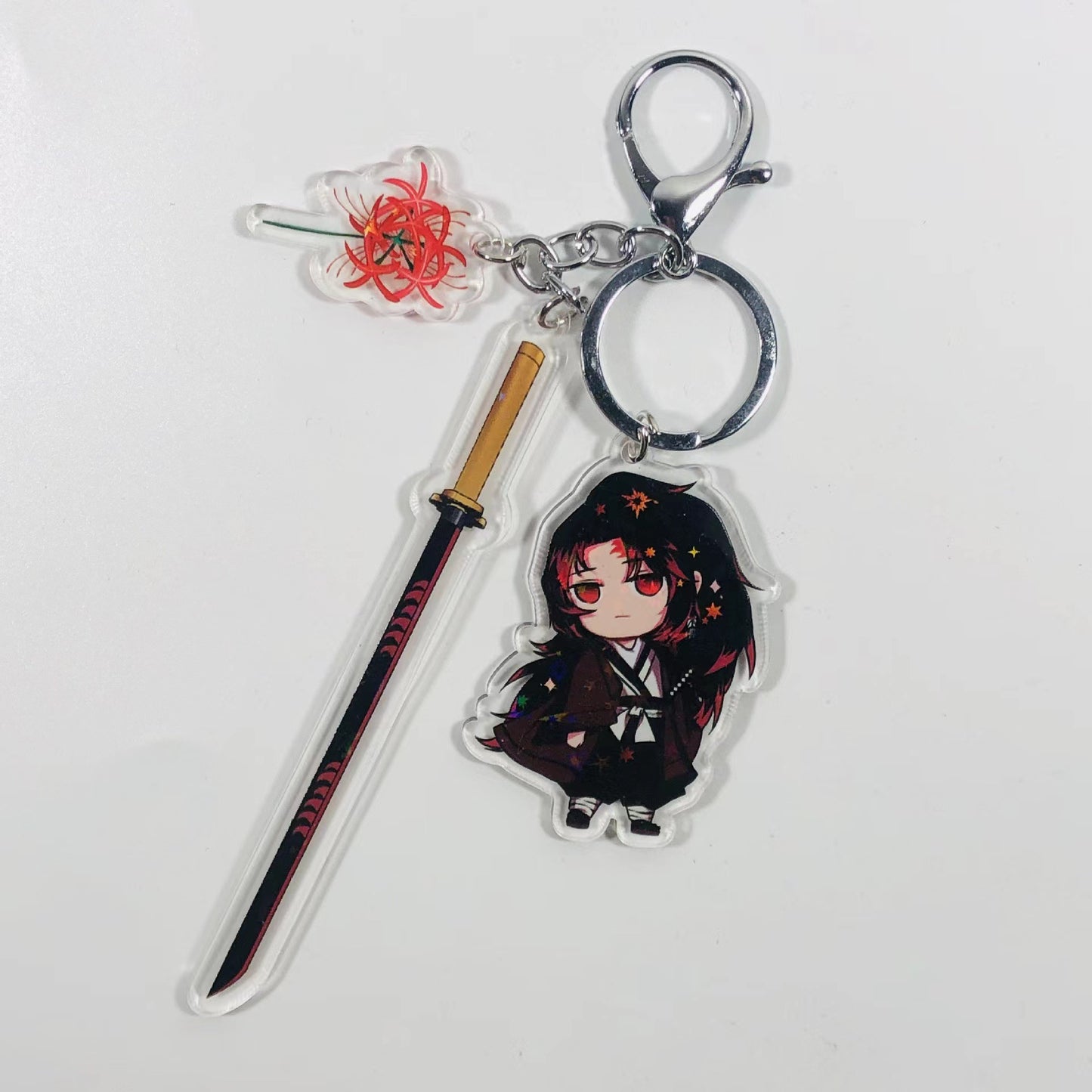 Demon Slayer Acrylic Keychain with Sword  Tanjiro Kamado, Zenitsu Agatsuma, Nezuko Kamado Anime Keyring Pendant