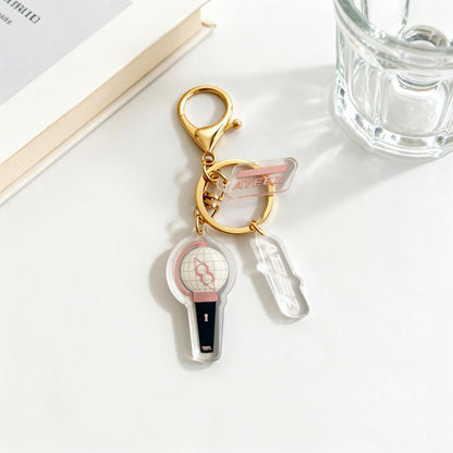 Custom Kpop Style Acrylic Light Keychain  Cartoon Photo Pendant for Gifts Souvenirs Fans