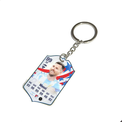 Football Player Scorecard Acrylic Keychain | UV Printed Sports Fan Collectible