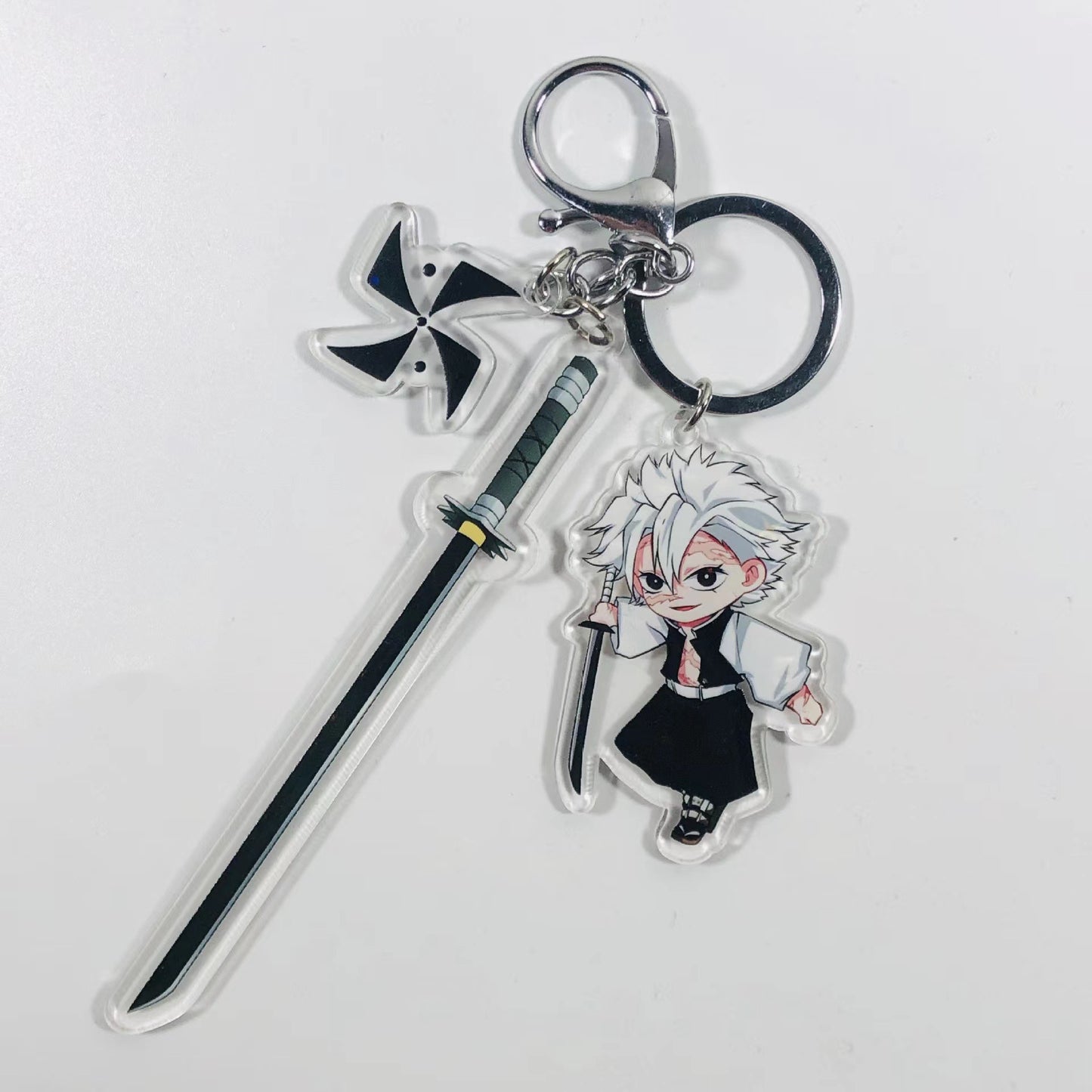 Demon Slayer Acrylic Keychain with Sword  Tanjiro Kamado, Zenitsu Agatsuma, Nezuko Kamado Anime Keyring Pendant