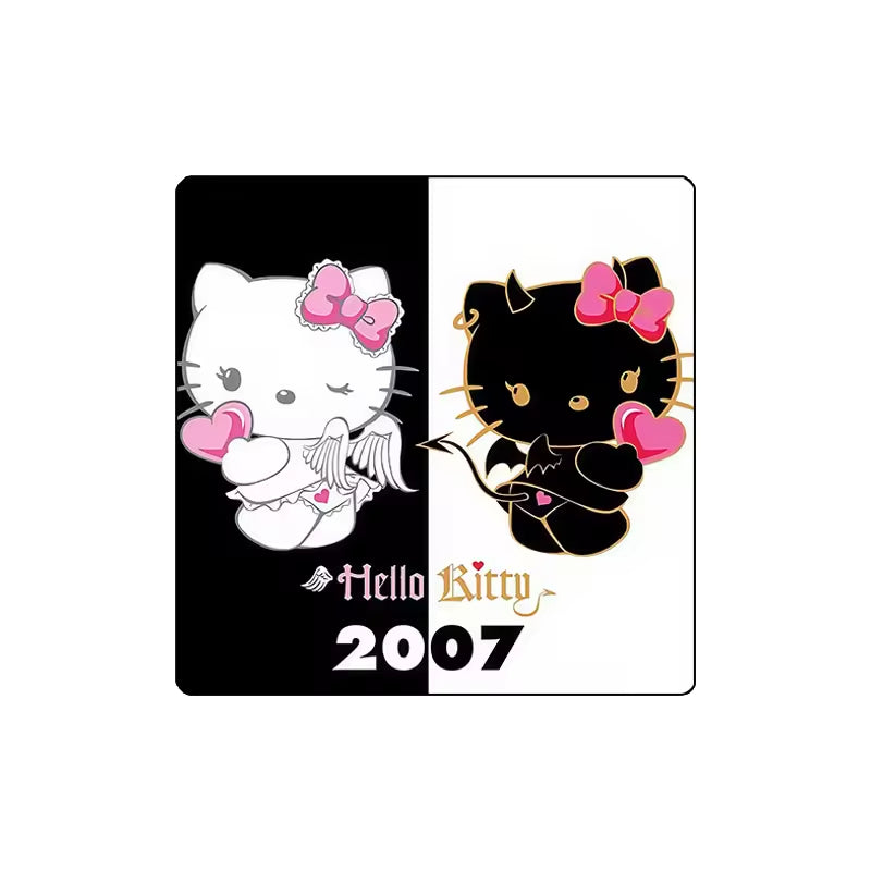 Custom Charm Cute Cartoon Kitty Cat Anniversary  Crystal Glass Soft Magnetic Refrigerator Magnet