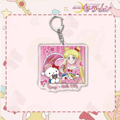 Custom Keychain Cute Cartoon Tsukino Usagi Metal Anime Sailormoon UV Printing Waterproof Bottle Custom Opener
