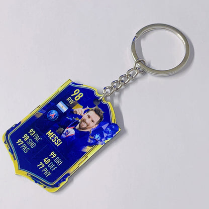 Football Player Scorecard Acrylic Keychain | UV Printed Sports Fan Collectible