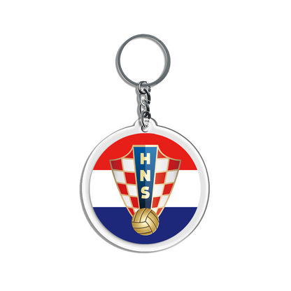 2026 Football National Flag Acrylic Keychain | Round Sports Fan Souvenir