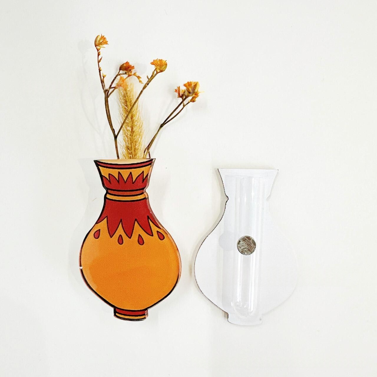 Custom Acrylic Vase Shaped Fridge Magnet Epoxy Coated Artistic Home Decor Magnetic Refrigerator Sticker