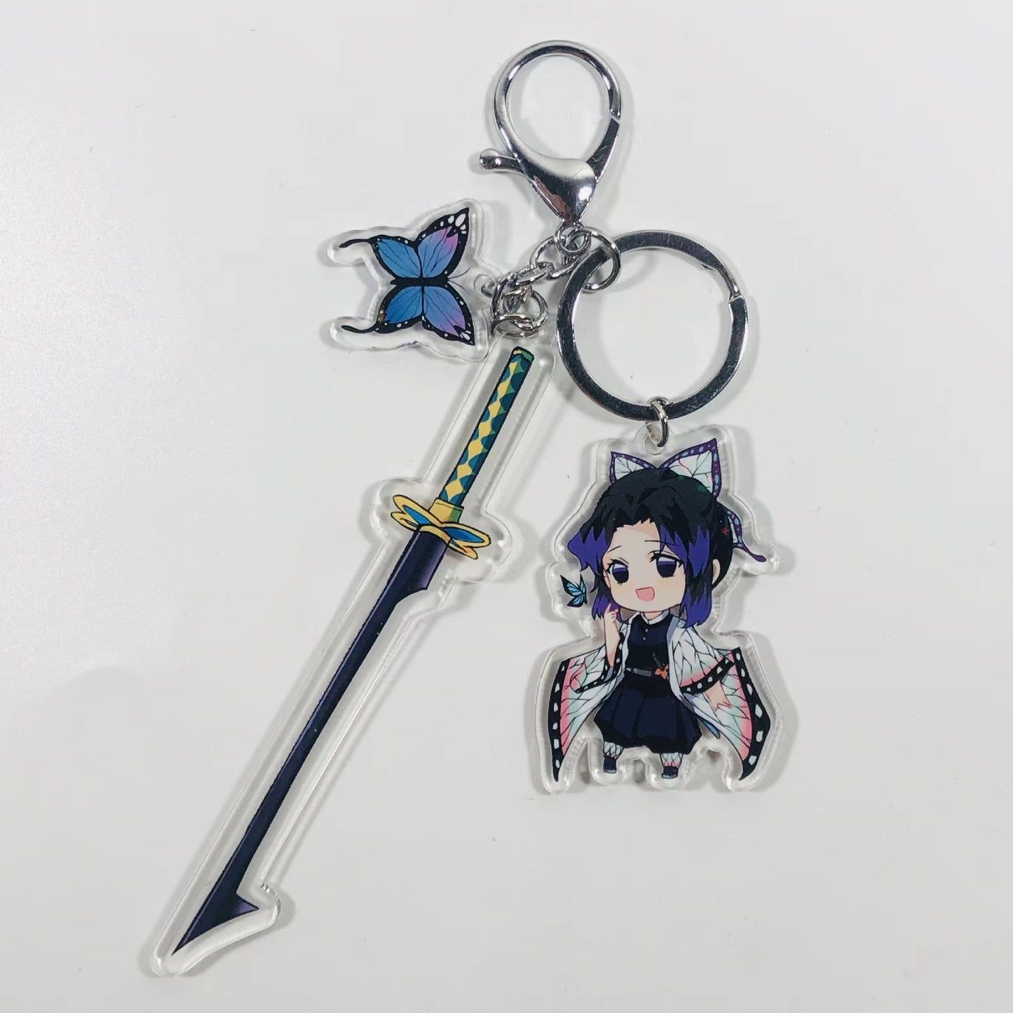 Demon Slayer Acrylic Keychain with Sword  Tanjiro Kamado, Zenitsu Agatsuma, Nezuko Kamado Anime Keyring Pendant
