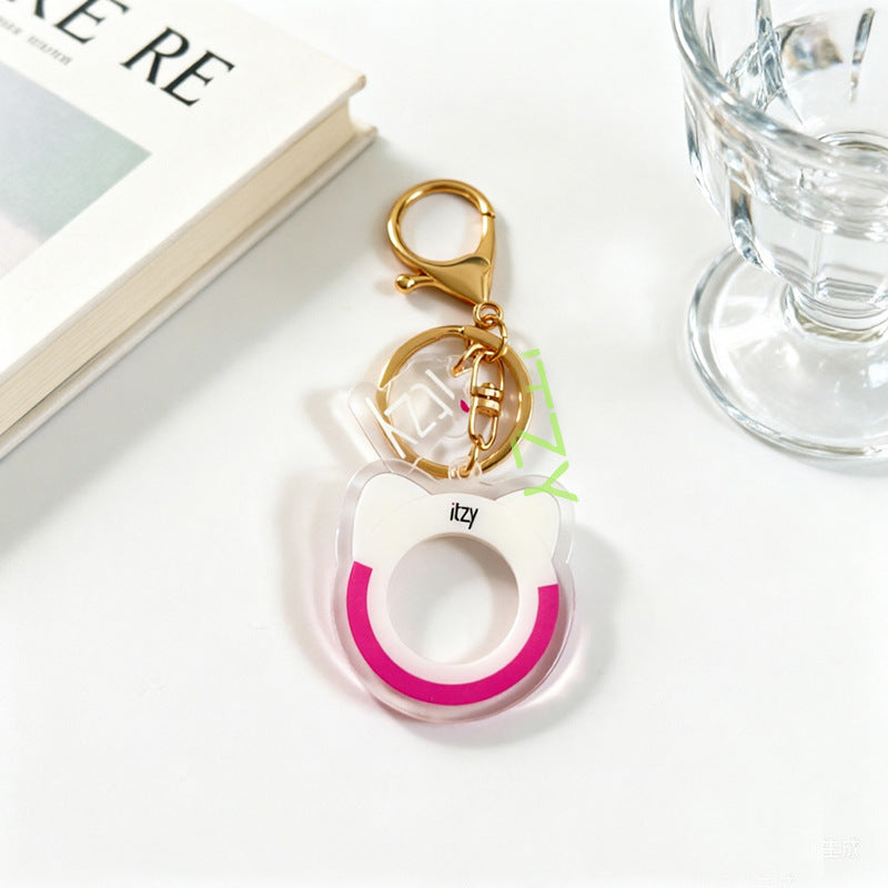 Custom Kpop Style Acrylic Light Keychain  Cartoon Photo Pendant for Gifts Souvenirs Fans