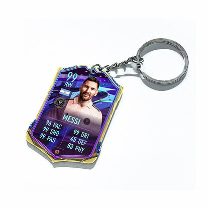 Football Player Scorecard Acrylic Keychain | UV Printed Sports Fan Collectible