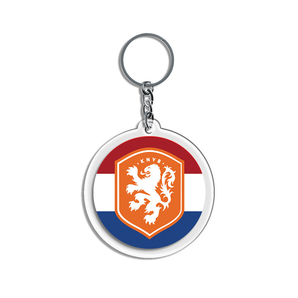 2026 Football National Flag Acrylic Keychain | Round Sports Fan Souvenir