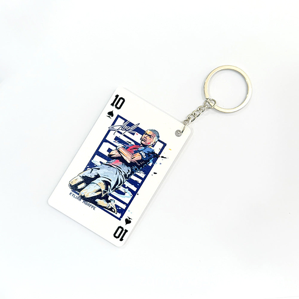 Basketball Player Card Acrylic Keychain | Cartoon Sports Collectible Keyring