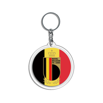 2026 Football National Flag Acrylic Keychain | Round Sports Fan Souvenir
