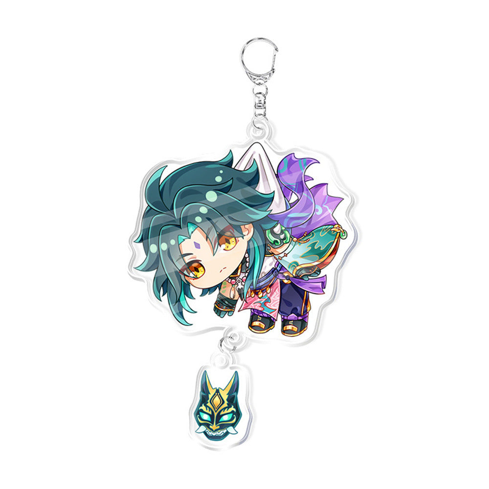 Custom Keychain UV Printed Genshin Cosplay Fan Gift Transparent Holographic Acrylic Keychain